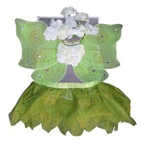 Tinkerbelle M Dog Costume Green Fairy Outfit Halloween Party Peter Pan Puppy